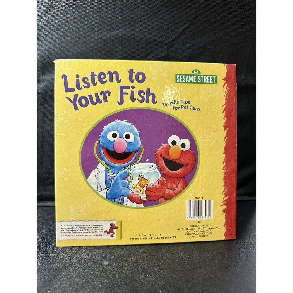 Listen to Your Fish Terrific Tips for Pet Care Sesame Street Hardcover Book Elmo